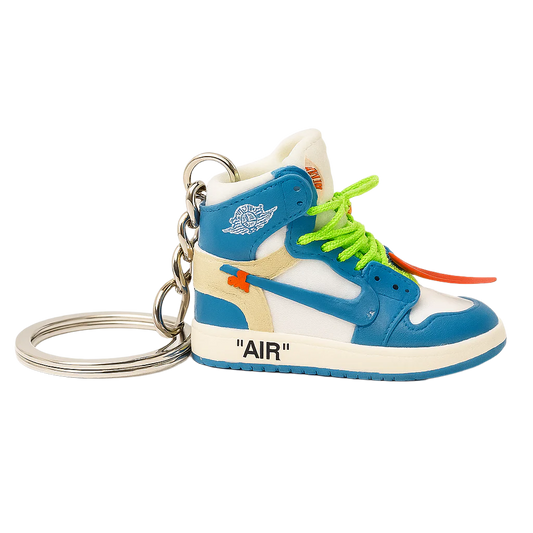 OW AJ1 High UNC Mini Shoe Keychain